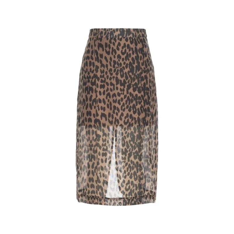 Baum Und Pferdgarten Midirok 'Shevin' Animal Print Skirt Brown