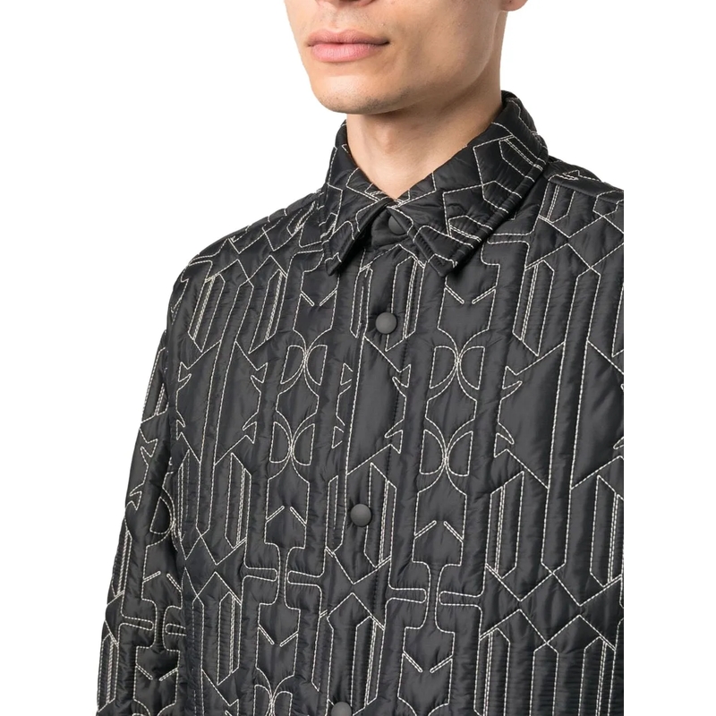 Palm Angels  All Monogram Quilted Dover Jacket Grey(Image 6)
