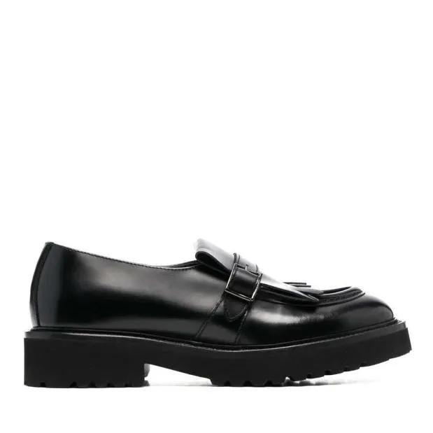 Thumbnail - Fringed Leather Loafers - Gr. 37,5 (EU) - in Schwarz
