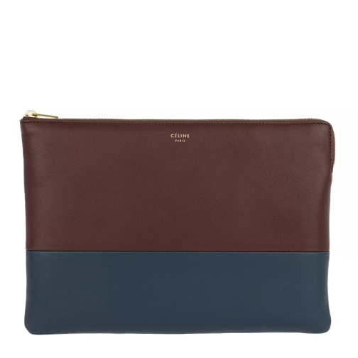 Celine Solo Clutch Pouch Wine/Abyss Blue Clutch