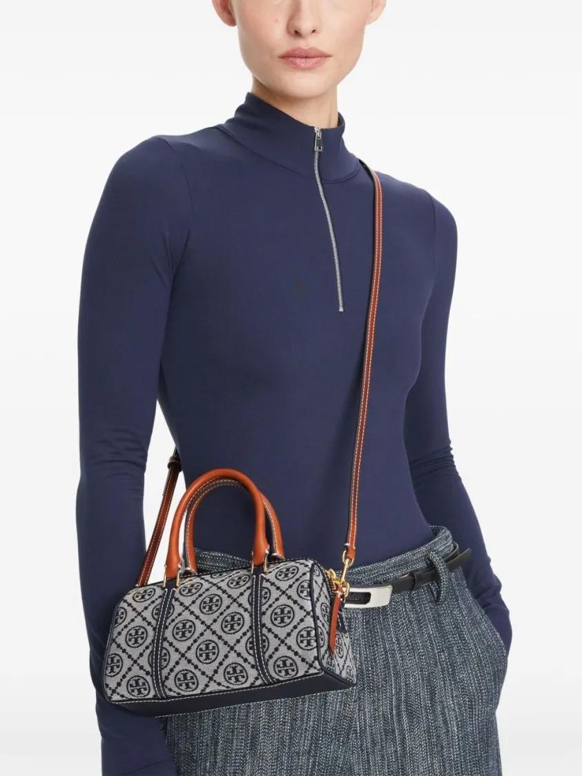 TORY BURCH Hobo bags T Monogram Mini Barrel Bag in grijs