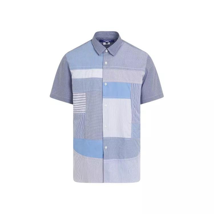 Junya Watanabe - Blue Cotton Patchwork Shirt - Größe S - blue