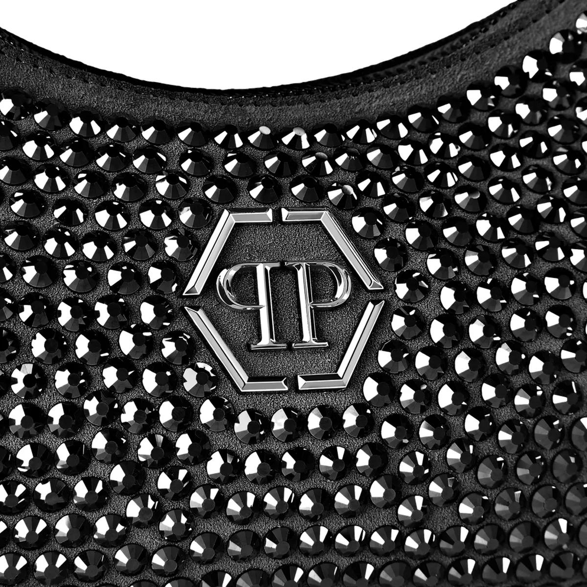 Thumbnail - Philipp Plein Hobo Bags - Schultertasche Mit Schmucksteinen - Gr. unisize - in Schwarz - für Damen