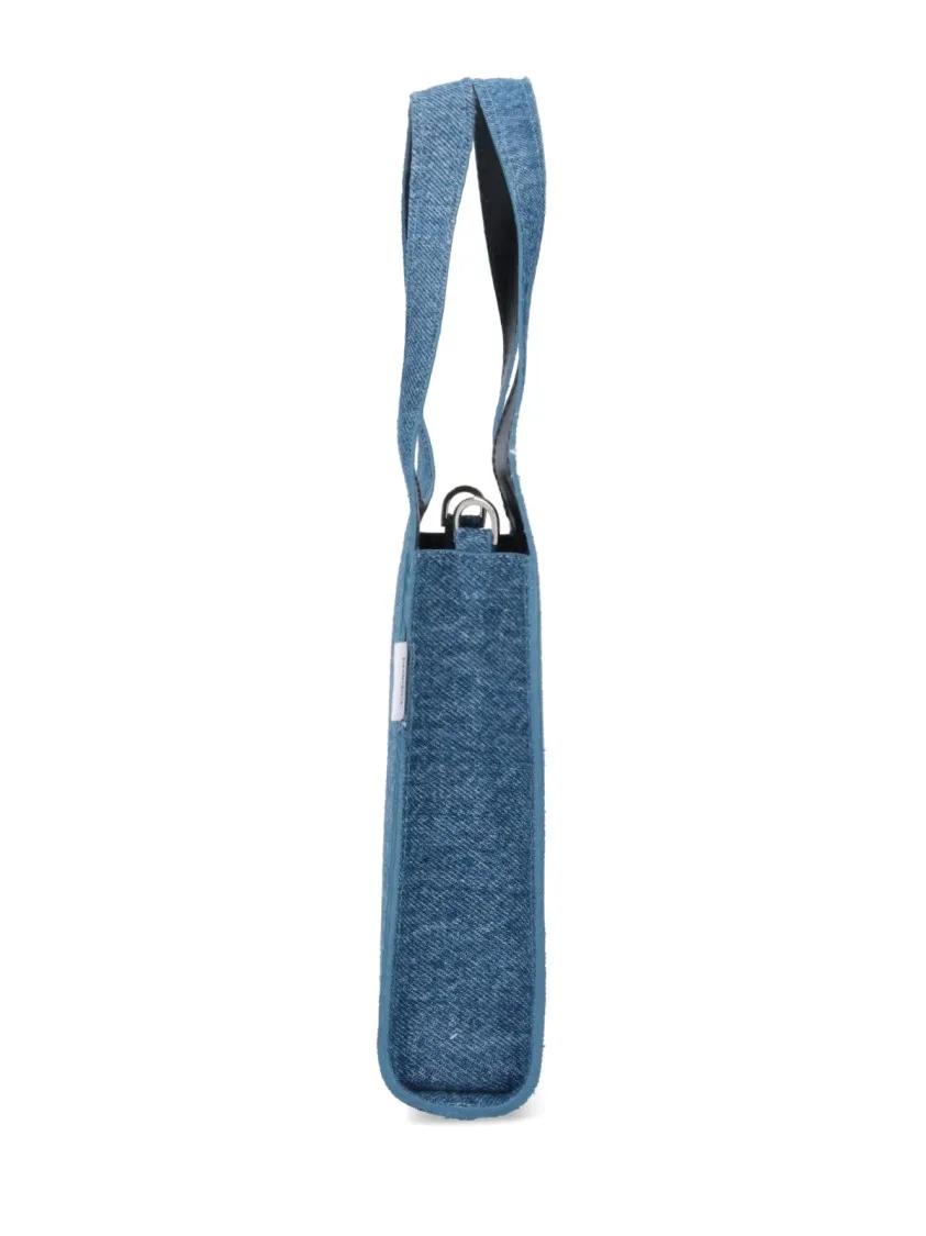 Coperni Shoppers & Totes "Swipe" Micro Tote Bag – Blue Denim in blauw