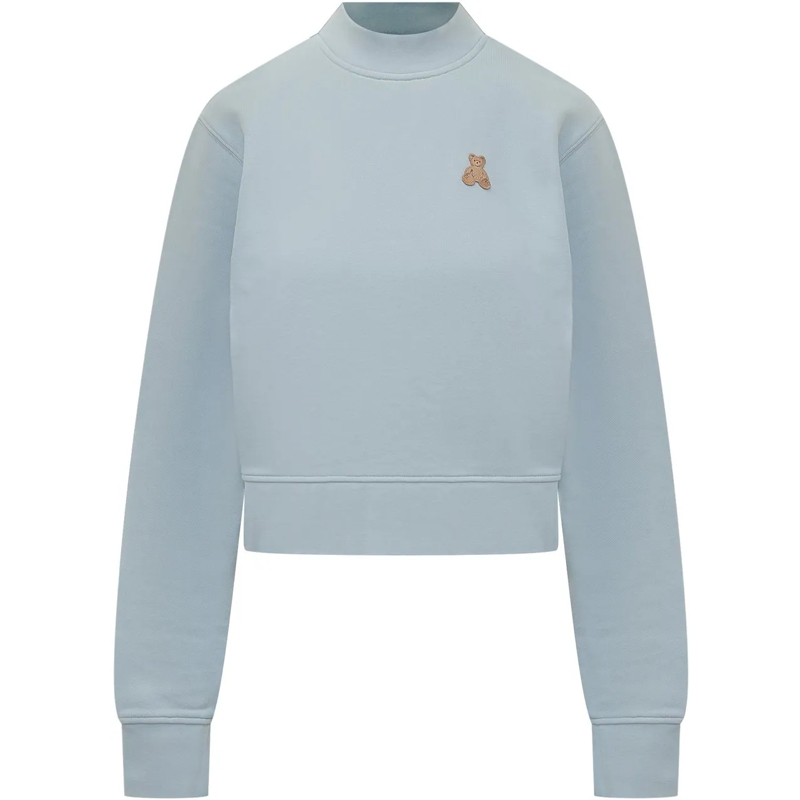 Palm Angels  Palm Angels Felpa Azzurra con Orsetto Ricamato hellblau