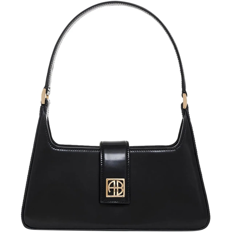 Anine Bing Tote tas zwart leder schwarz