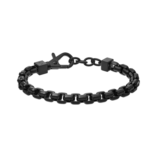 Armani Exchange Armani Exchange Black Stainless Steel Chain Bracel Black Armband