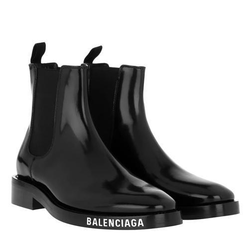 Balenciaga Booty Logo Black Ankle Boot