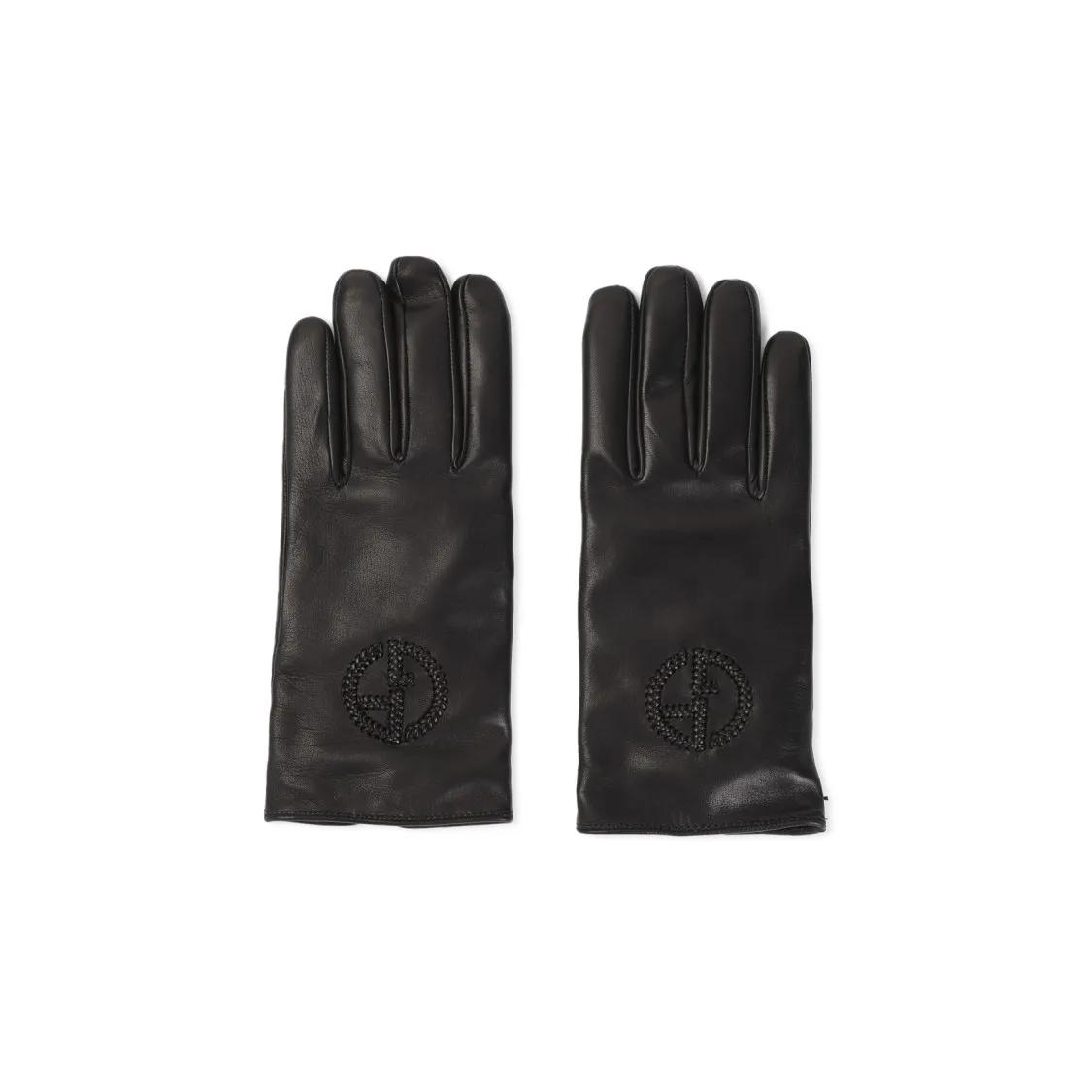 Giorgio Armani Handschuhe - Black Lamb Leather Gloves - Gr. XL - in Schwarz - für Damen