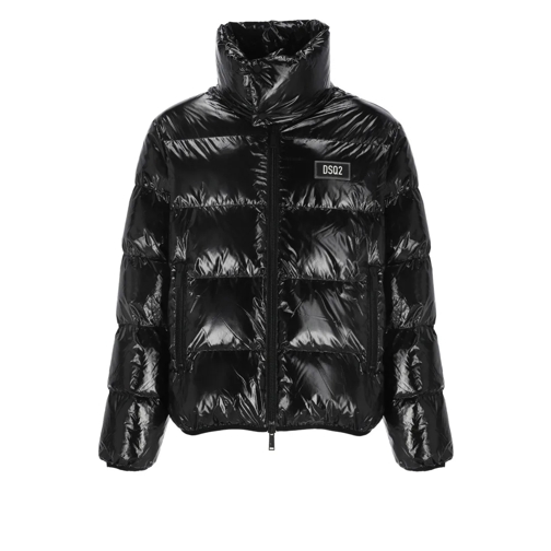 Dsquared2 Quilted Down Jacket With Logo Black Vestes en duvet