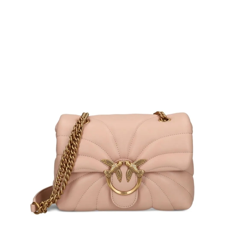 Pinko Sac à bandoulière Quilted Bag With Circular Clasp And Chain Strap Pink