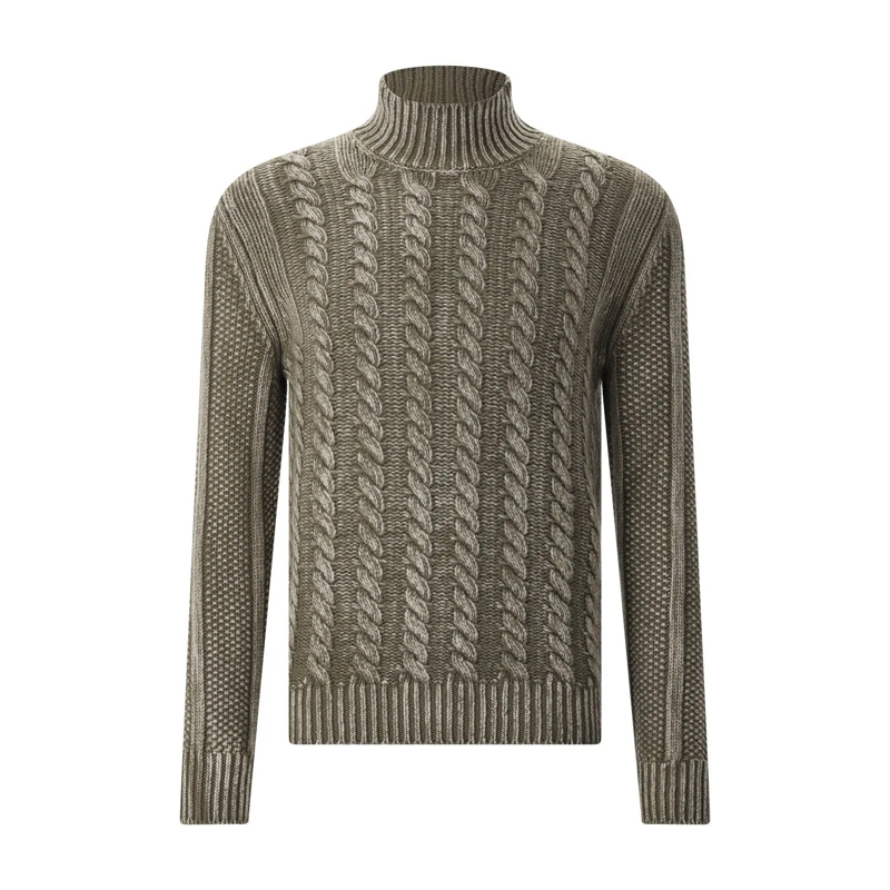 Dondup Poloshirt Pullover aus Wolle grün