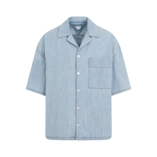 Bottega Veneta Hemden Light Bleach Blue Cotton Chambray Shirt Blue