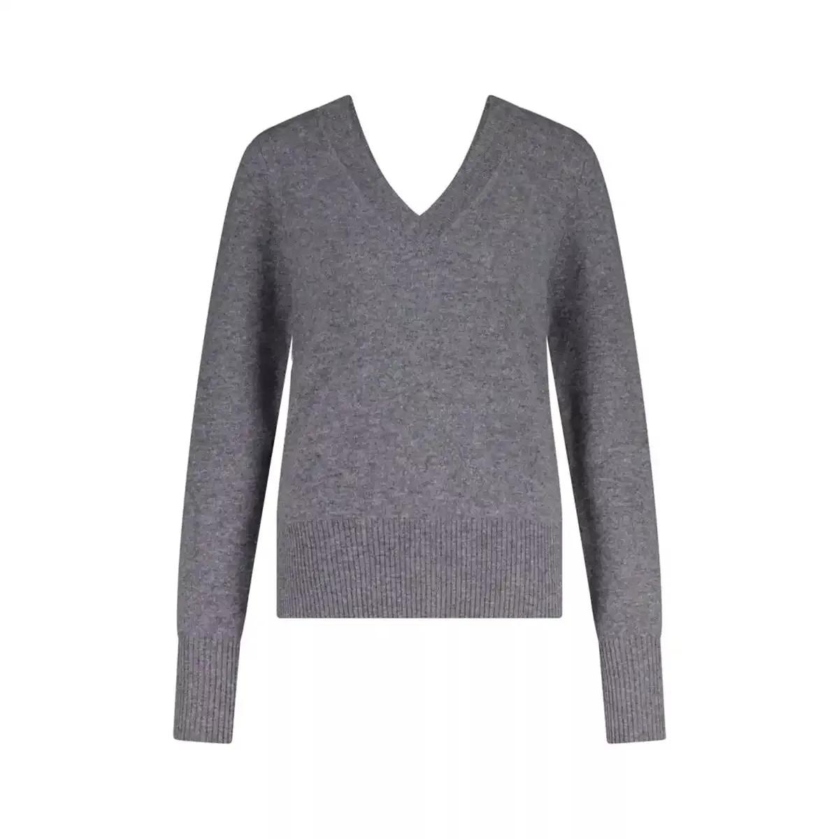 Thumbnail - van Kukil - Kaschmir Pullover mit V-Ausschnitt 47701882470746 - Größe L - dark gray