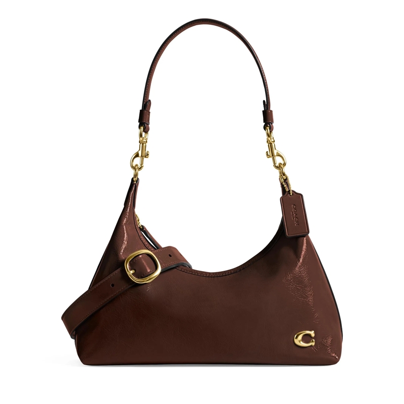 Coach Crossbody Bag Glazed Leather Juliet Shoulder Bag Maple