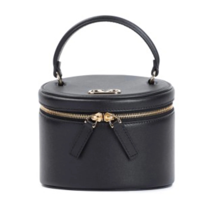 Black leather box bag sale