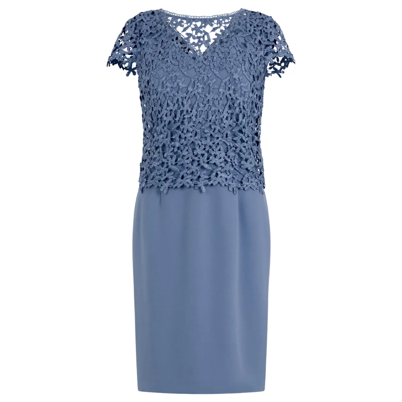 Apart Abendkleid Etuikleid mit Spitzenjäckchen hell-blau