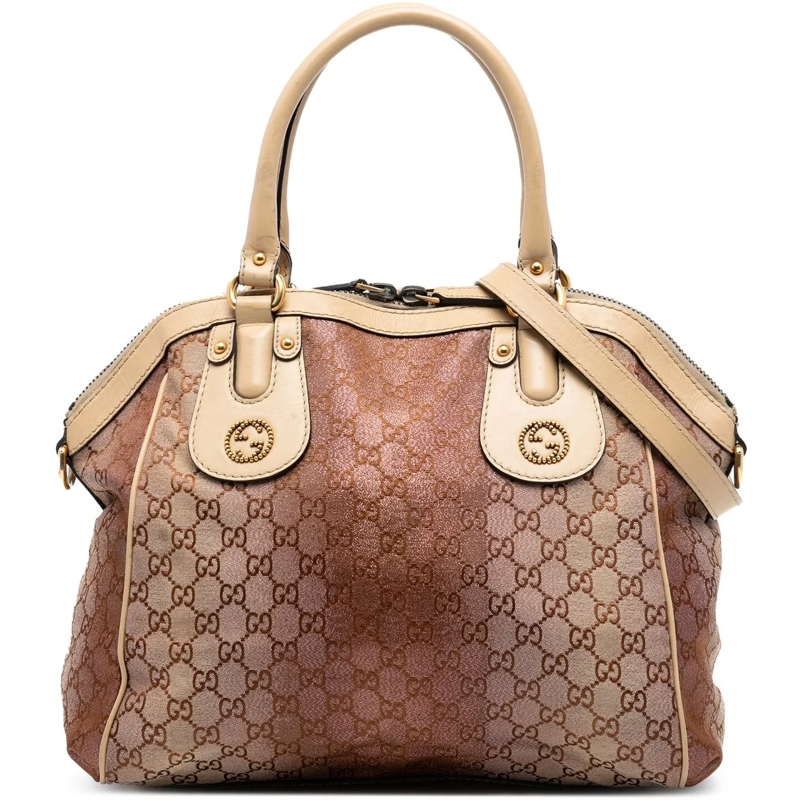 Gucci Sac à bandoulière Medium GG Lurex Scarlett Satchel braun