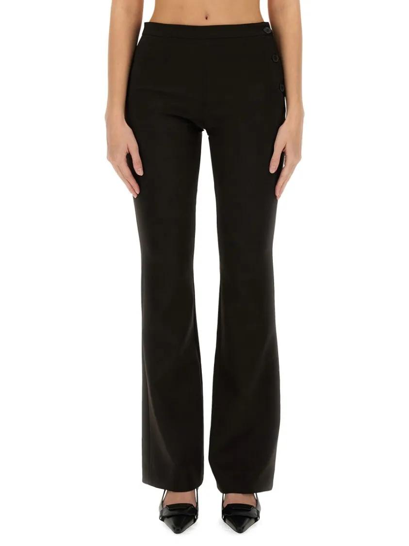 Thumbnail - Courrèges - Oblique Tailored Pants With Flared Leg - Größe 36 - schwarz