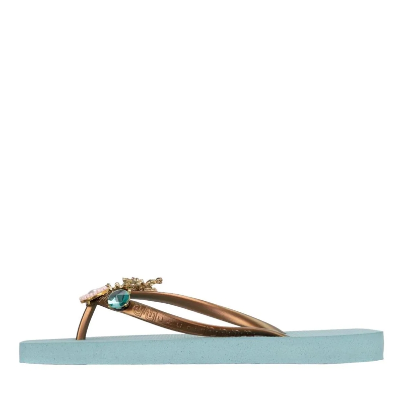 UZURII Flip Flops flip flop Flore Square Grande ocean(Image 2)