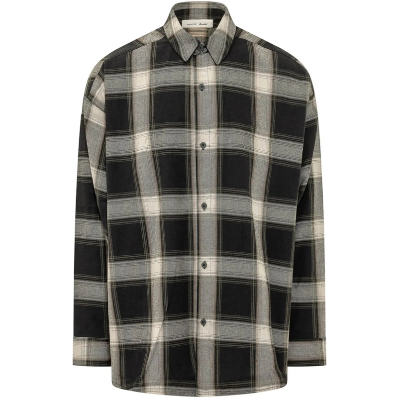 FEAR OF GOD Legeres Oberteil Camicia a Quadri con Bottoni schwarz
