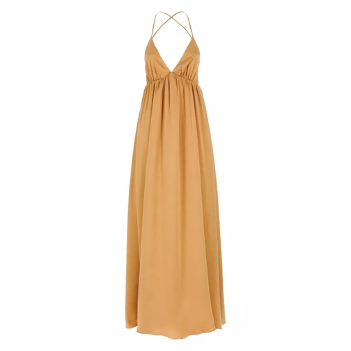 Zimmermann Honey Silk Long Dress Brown 