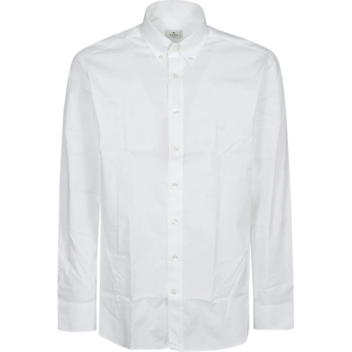 Etro Legere Oberteile Roma Button Down Logo Shirt White weiß