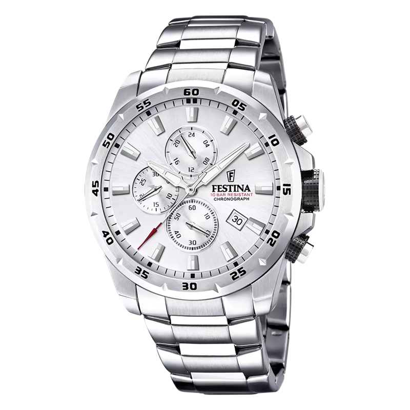 Festina Chronograph Chrono Sport Uhr Silber