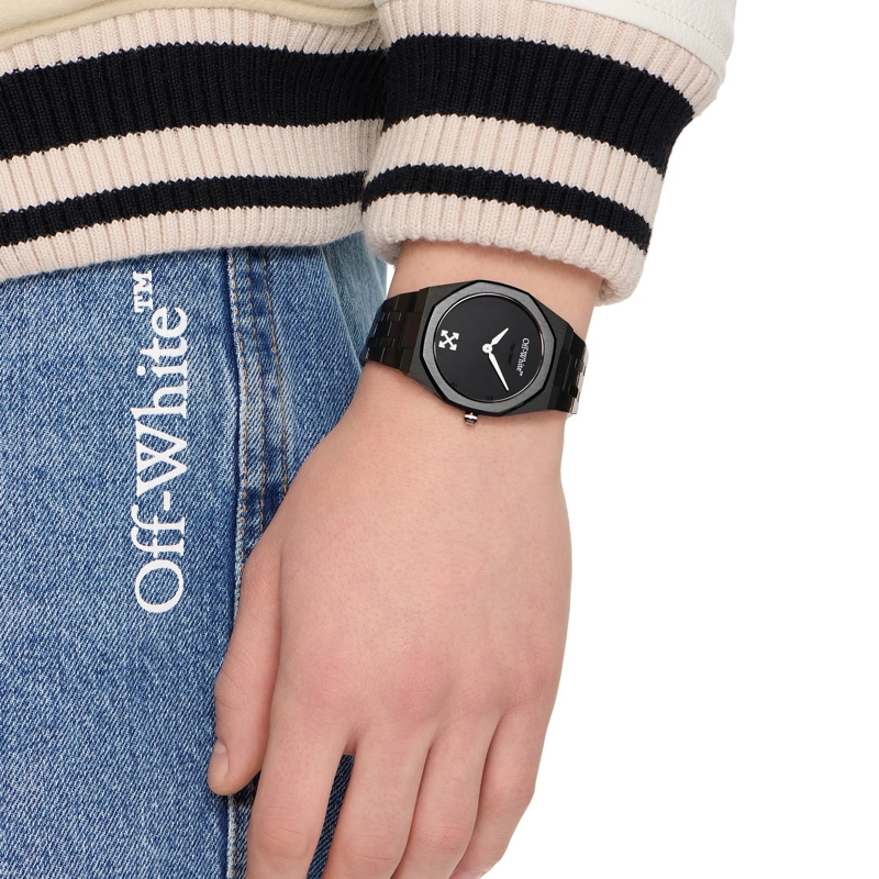 Off-White Quarzuhr Modisch, stylisch und immer im Trend - diese runde schwarz(Image 2)