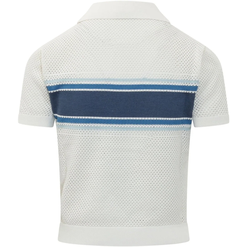 Casablanca Polo Top in Rete con Riga Frontale weiß(Image 2)