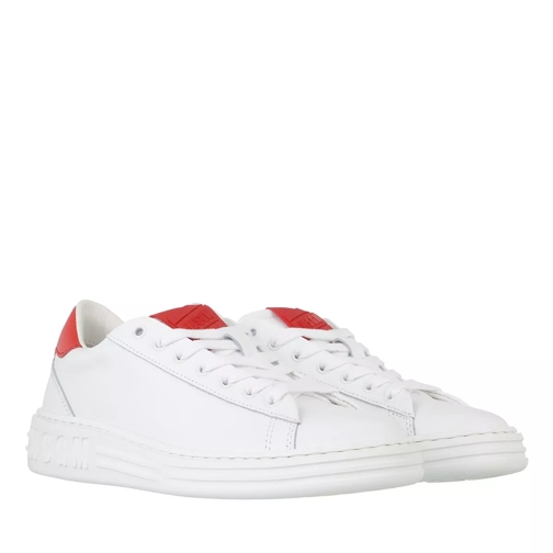 MSGM Scarpa Donna Red Optical White Low-Top Sneaker