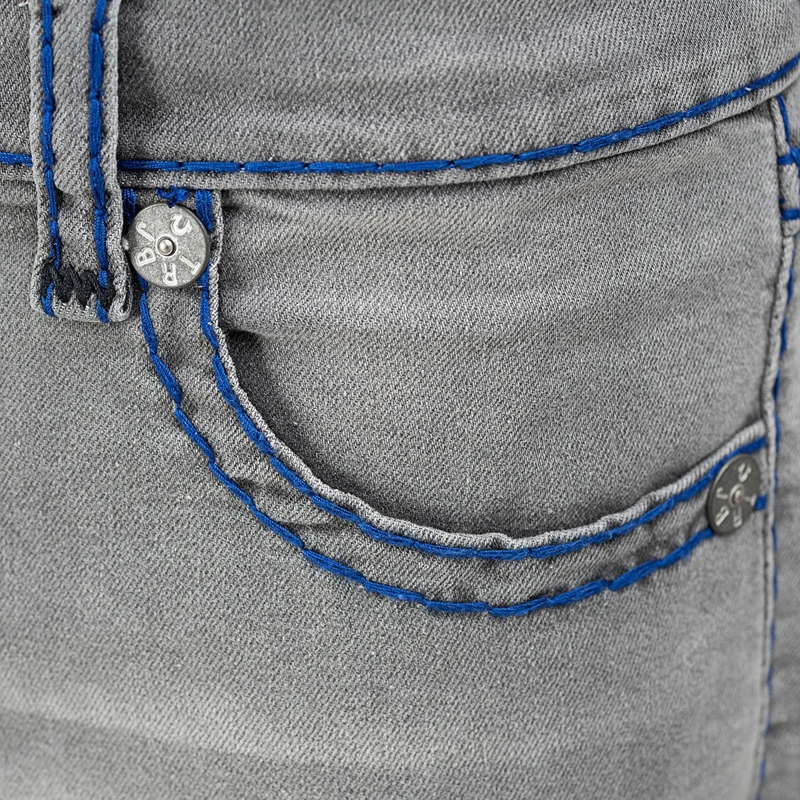 True Religion Jeans - Modell: Ricky- Lockere Passform- Farbige Ziern grau(Image 5)