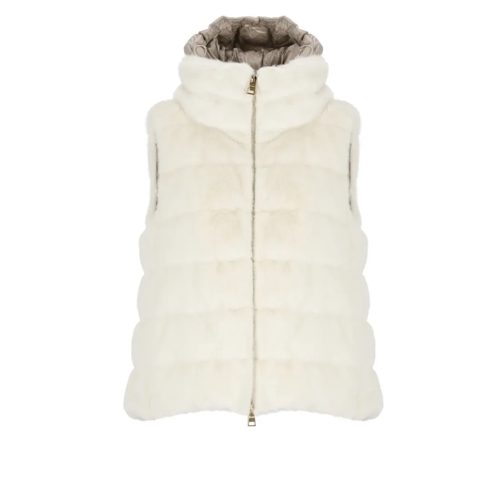 Herno Shearling Jacke Vest With Faux Fur Neutrals