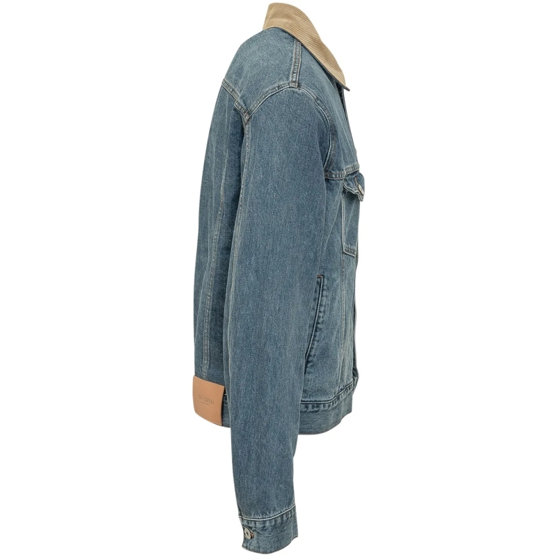 J.W.Anderson Jeansjacke Giacca in Denim con Colletto in Velluto a Coste blau(Image 3)