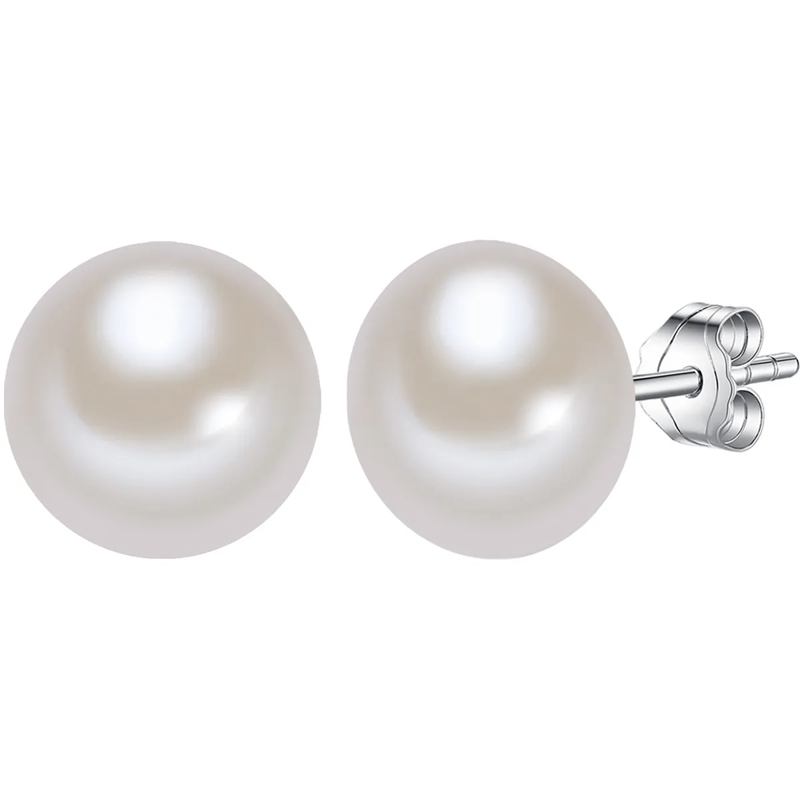 Valero Pearls Ohrstecker Sterling Silber Perlen-Ohrstecker Süßwasser-Zuchtp weiss