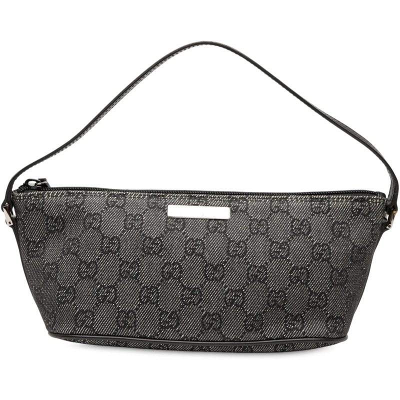 Gucci Sac à bandoulière GG Denim Boat grau