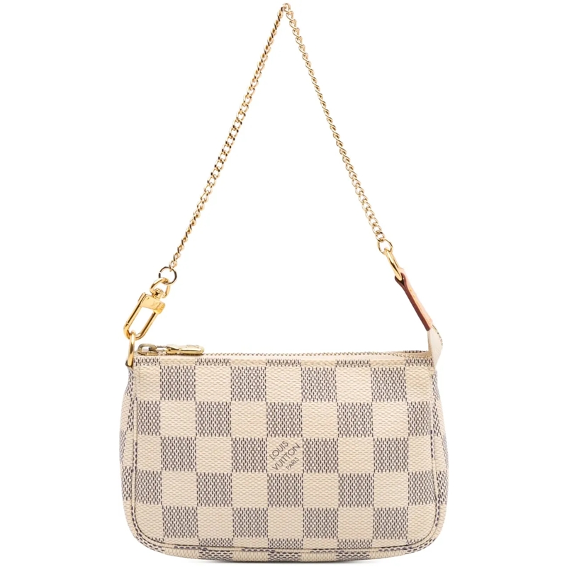 Louis Vuitton Tote Damier Azur Mini Pochette Accessoires weiß