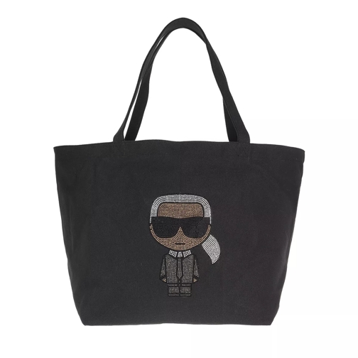 Karl Lagerfeld K/Ikonik Karl Rhins Canvas Tote Black Shopping Bag