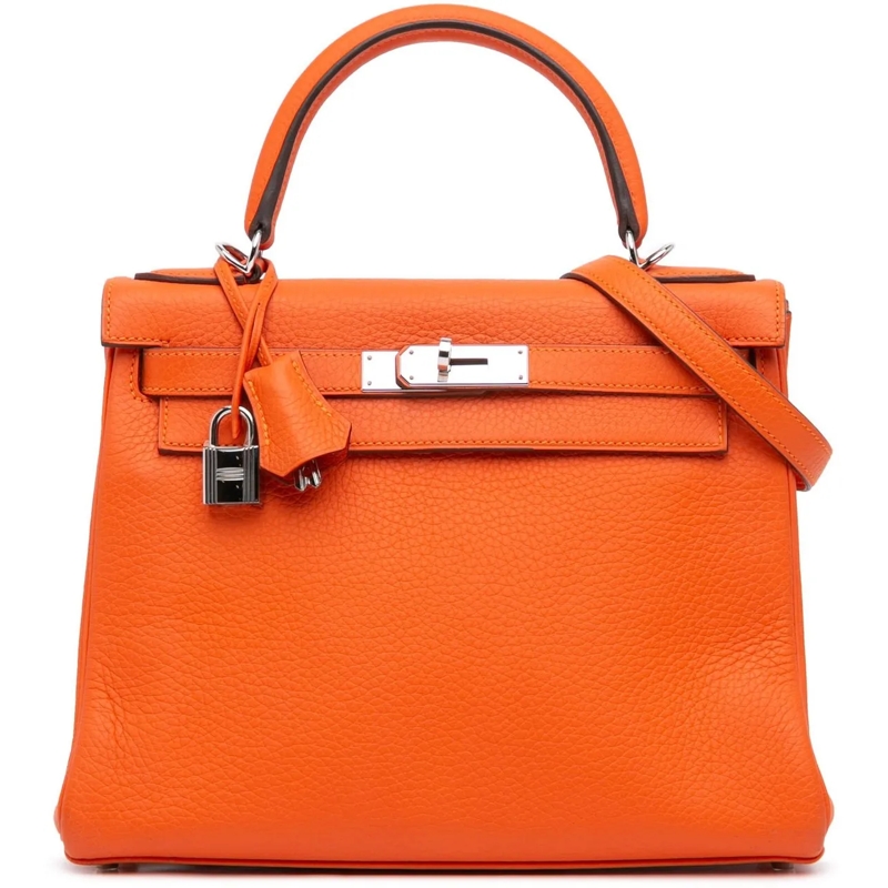 Hermès Tote Togo Kelly II Retourne 28 orange