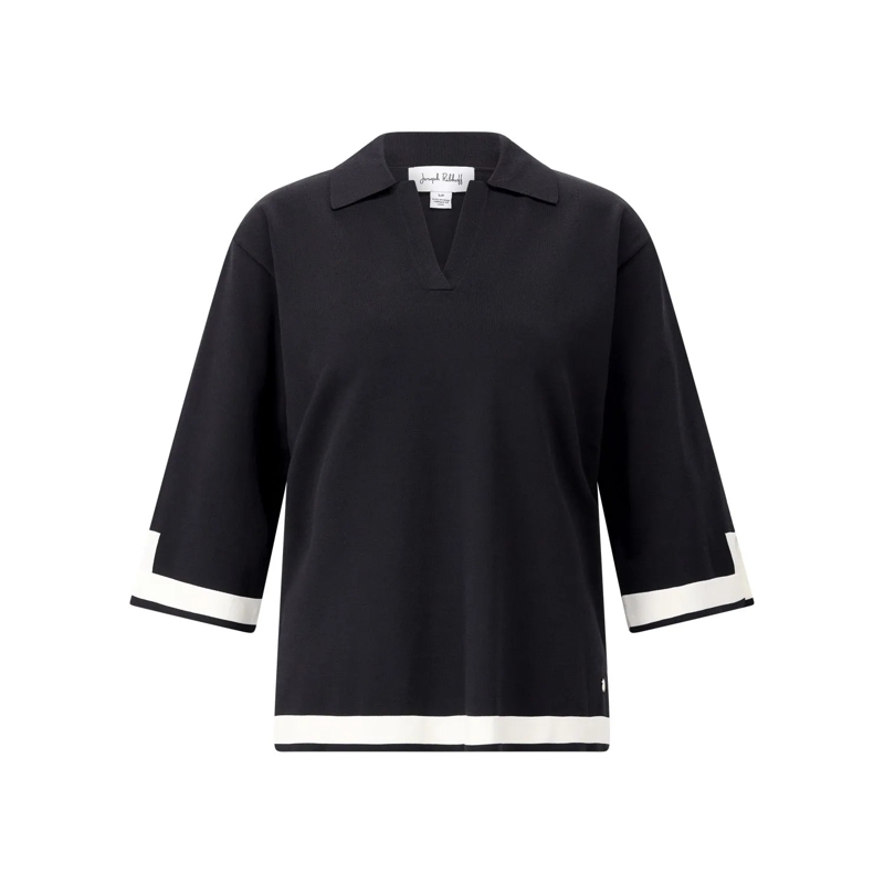 Joseph Ribkoff Pull Pullover mit Kragen und V-Ausschnitt Schwarz