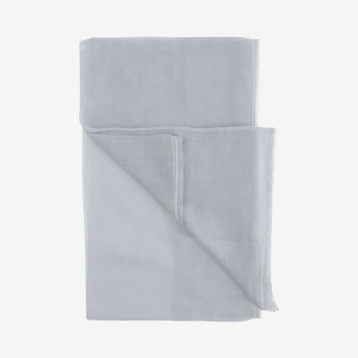 Faliero Sarti Écharpe légère Rectangular Silk And Cotton Blend Scarf Blue (Image 3)