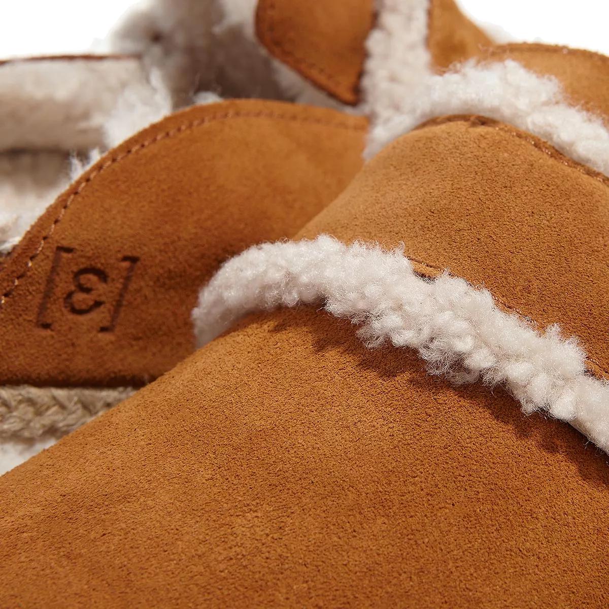 espadrij l’originale slippers & mules, cloq velour teddy luxe en cognac - pour dames