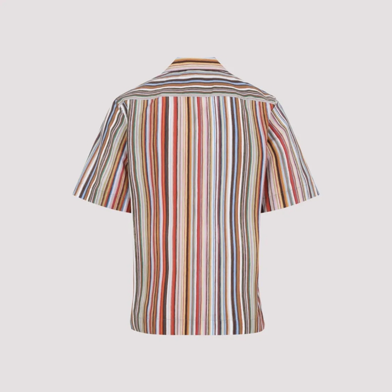 Paul Smith Chemise Relaxed Fit Multicolor Stripe Short Sleeve Shirt Multicolor