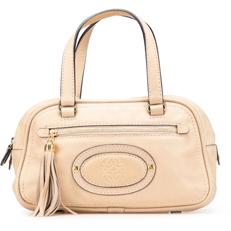 Loewe Fourre-tout Mini Anagram Leather Tassel Handbag braun