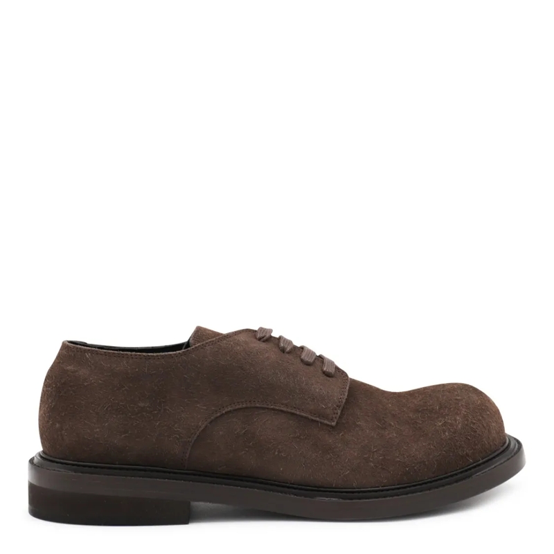 Moschino Veterschoenen Brown Leather Lace Up Shoes Brown