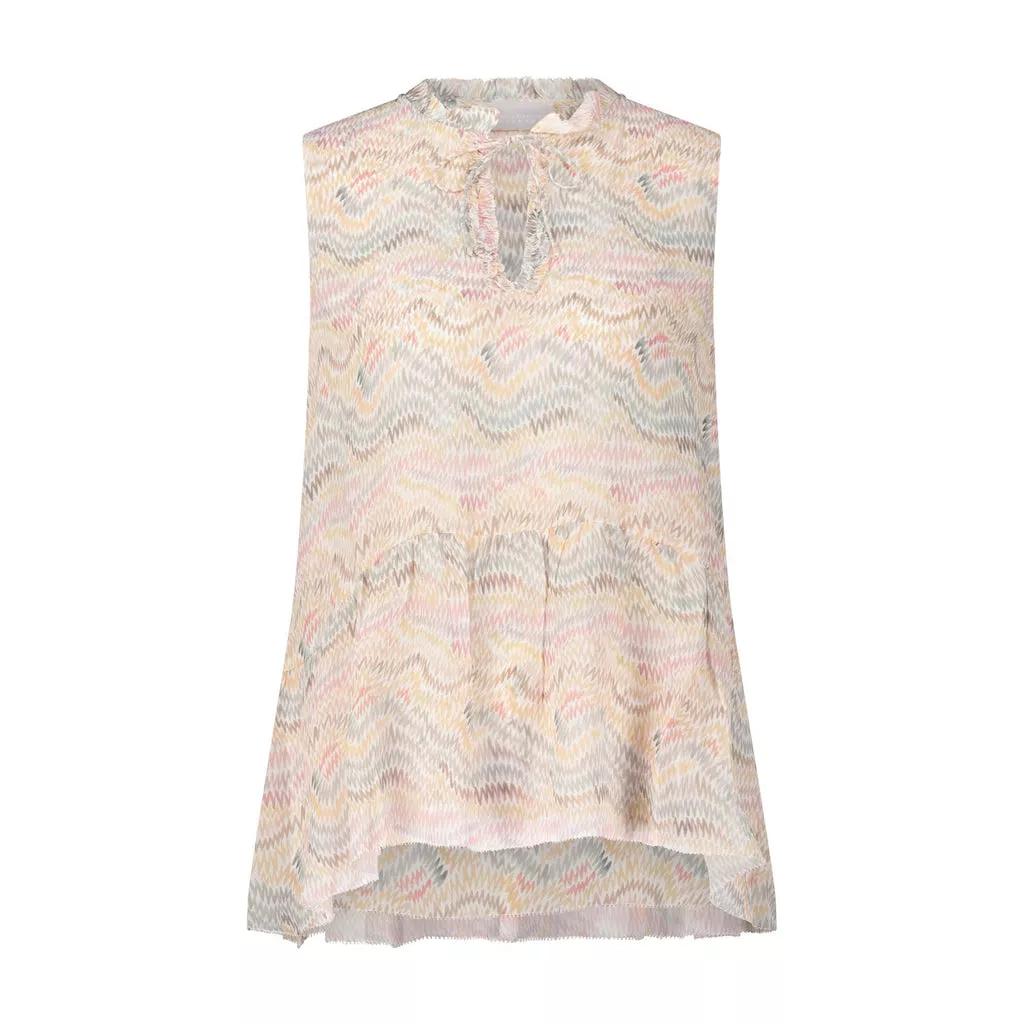 Hemisphere Luftige Kurzarm-Bluse mit buntem Muster 4824203064 