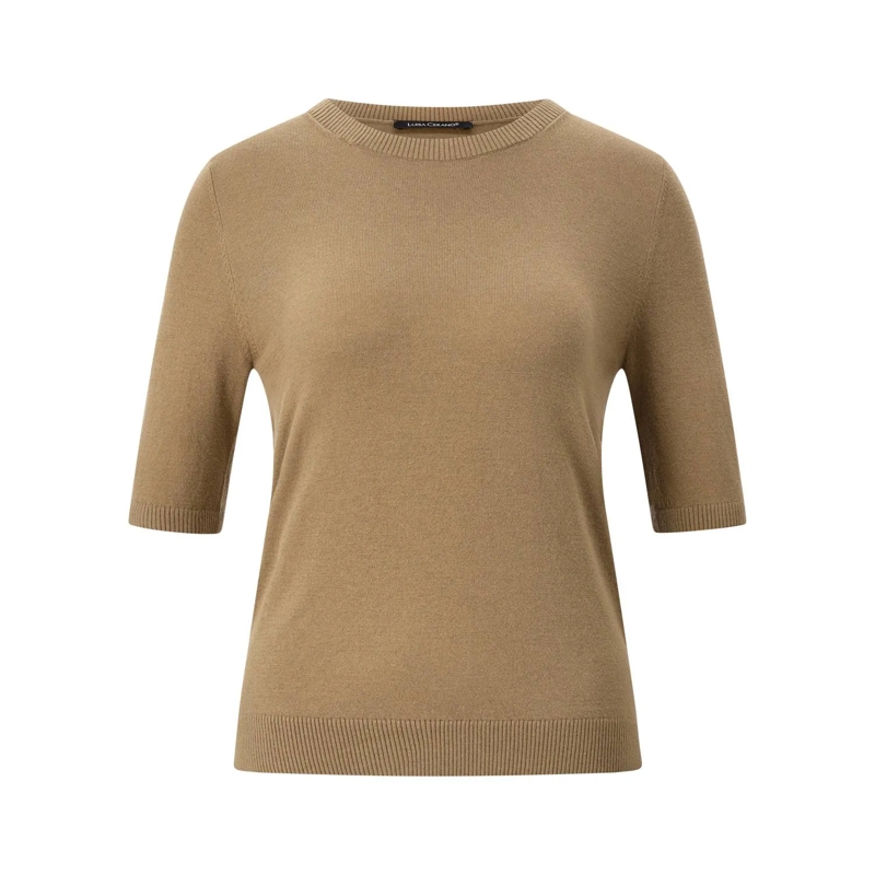 Luisa Cerano Pullover Feinstrick-Pullover Braun