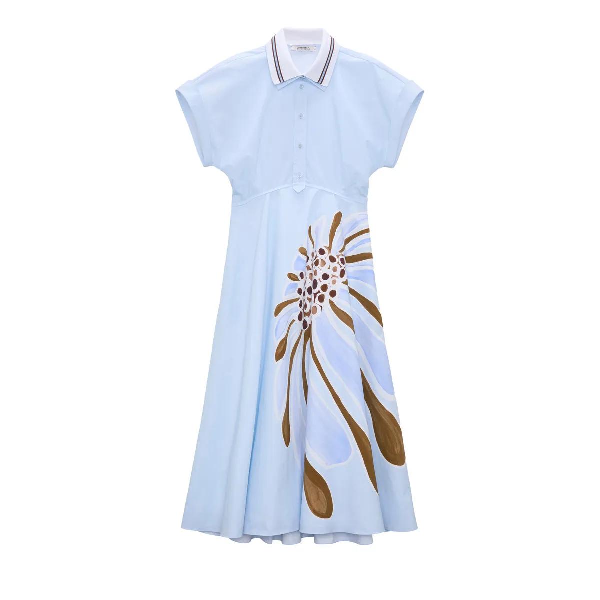 Dorothee Schumacher FLORAL POWER dress dream flower blue | Hemdblusenkleid