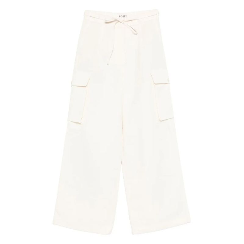 Róhe  Wide-Leg Trousers With High Waist White