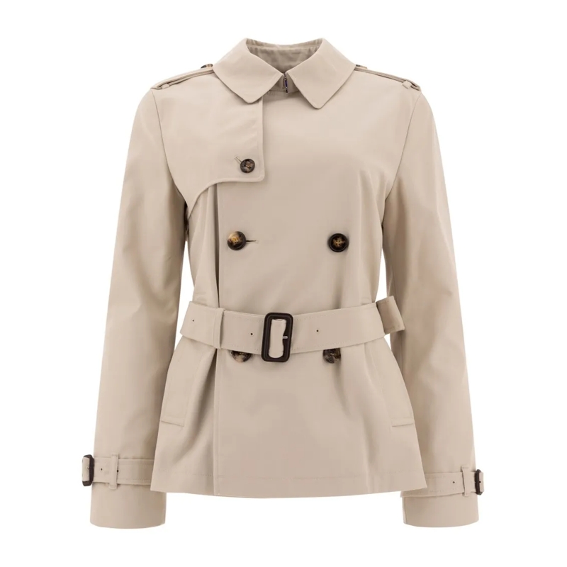 Burberry Bontjassen Cotton Blend Trench Jacket Neutrals
